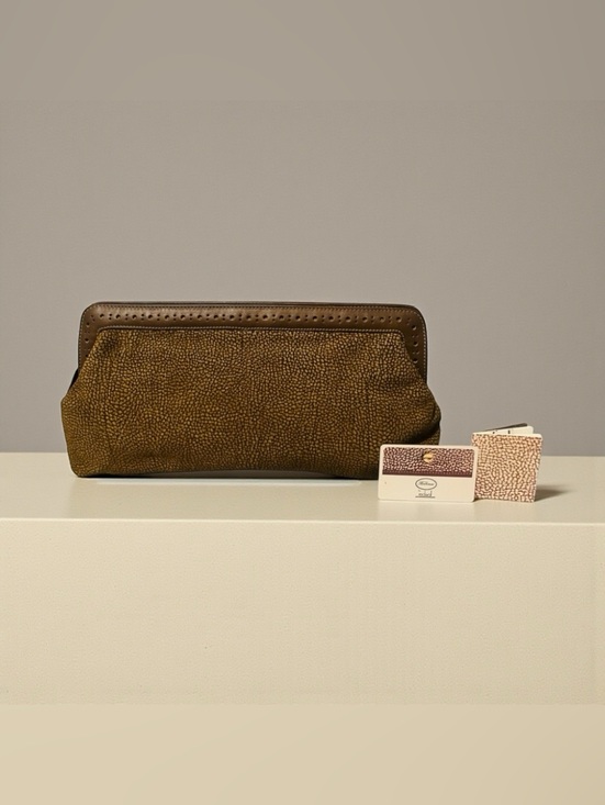 Borbonese Handbags - Borbonese Quail Suede Clutch